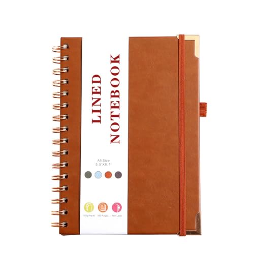 Zxarunas notitzbuch A5-Notizbuch, 8,38 × 5,38 Zoll, Tagebuch, Leder-Notizblock, 96 Seiten mit liniertem Papier Compatible with Arbeit, Schule, Notizen, mehrere Farben notizblöcke(Orange) von Zxarunas