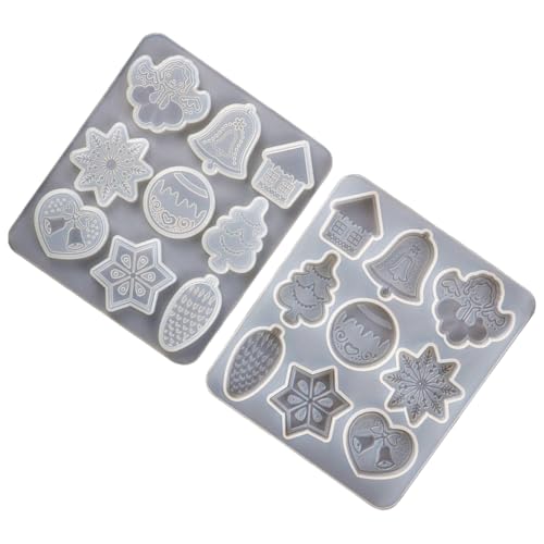 2 x Set Silikon-Weihnachtsanhänger Hirsch hängende Formen Ornament Epoxidharz Formen Schneeflocken Formen 2 x Set Silikon-Weihnachtsanhänger Hirsch hängende Formen Ornament Epoxidharz Formen Schneeflocken Formen von Zxfdsfdbnm