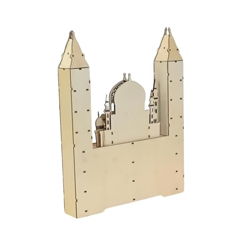 30 Schubladen LED beleuchtet Eid Holz Moschee Burgen Ramadans Adventskalender für Islamiker Festivals Party Home Dekorationen von Zxfdsfdbnm