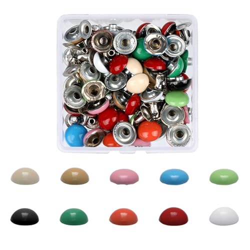 40–200 Stück Nieten für Schmuckherstellung, 6 mm - 10 mm, Knopfverschlüsse, Ledernieten für Ledergürtel, Kleidung, Jacken, Schuhe 40–200 Stück Nieten für Schmuckherstellung, 6 mm - 10 mm, Knopfverschlüsse, Ledernieten für Ledergürtel, Kleidung, Jacken, Schuhe von Zxfdsfdbnm