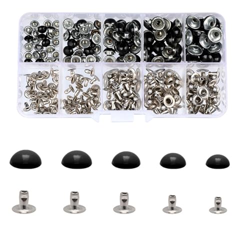 40–200 Stück Nieten für Schmuckherstellung, 6 mm - 10 mm, Knopfverschlüsse, Ledernieten für Ledergürtel, Kleidung, Jacken, Schuhe von Zxfdsfdbnm