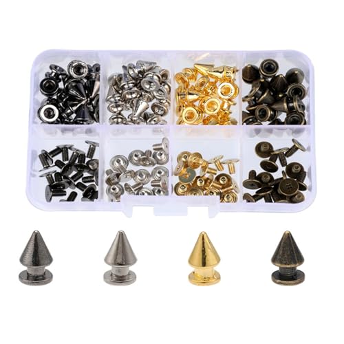 40–200 Stück Nieten für Schmuckherstellung, 6 mm - 10 mm, Knopfverschlüsse, Ledernieten für Ledergürtel, Kleidung, Jacken, Schuhe von Zxfdsfdbnm