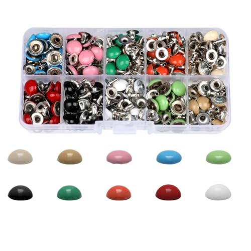 40–200 Stück Nieten für Schmuckherstellung, 6 mm - 10 mm, Knopfverschlüsse, Ledernieten für Ledergürtel, Kleidung, Jacken, Schuhe von Zxfdsfdbnm