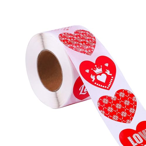 500 Stück Herz-Aufkleber, Valentinstag, Herz-Aufkleber, Verpackungsetiketten für Hochzeitstag, Valentinstag, Zubehör 500 Stück Herz-Aufkleber, Valentinstag, Herz-Aufkleber, Verpackungsetiketten für Hochzeitstag, Valentinstag, Zubehör von Zxfdsfdbnm