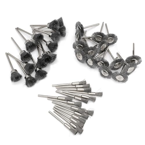 Drahtbürsten aus Edelstahl, geeignet für Autoreparatur, Metallbearbeitung, Haushaltsprojekte, 45 Stück/15 Stück von Zxfdsfdbnm