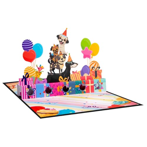 Einzigartige 3D-Hunde-Geburtstagskarte, innovative 3D-Hunde-Geburtstagskarte, Ornament, geeignet zum Einlegen von Geld oder Gutscheinen Einzigartige 3D-Hunde-Geburtstagskarte, innovative 3D-Hunde-Geburtstagskarte, Ornament, geeignet zum Einlegen von Geld oder Gutscheinen von Zxfdsfdbnm