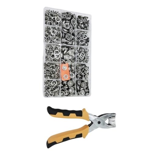 Komplettes Set mit 200 11 mm Metallverschlüssen mit Zange für Bekleidungszubehör und Reparaturen von Verschlüssen Komplettes Set mit 200 11 mm Metallverschlüssen mit Zange für Bekleidungszubehör und Reparaturen von Verschlüssen von Zxfdsfdbnm