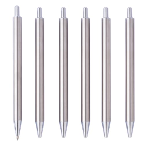Metall-Kugelschreiber, einziehbarer Kugelschreiber, Business-Signierstift, glatt zu schreiben, für Hotelempfang, 6 Stück von Zxfdsfdbnm
