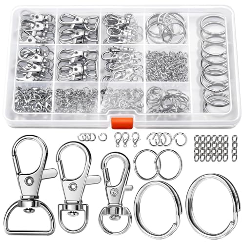 Pack Von 265 Carabiner Schlüsselbundringen Praktischer Schlüsselring Zubehör Metallschlüsselringschlüsselketten Split Ringe Keyfob Schlüsselringe von Zxfdsfdbnm