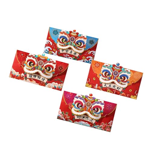 Papiertüte, traditionelles Schlangenjahr, multifunktional, chinesische Tierkreiszeichen, Geldbeutel, 4 Stück von Zxfdsfdbnm
