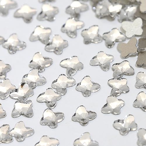 Schmetterlings-Strasssteine, Glassteine, flache Rückseite, Strasssteine für Kunstbedarf, Schmuck von Zxfdsfdbnm