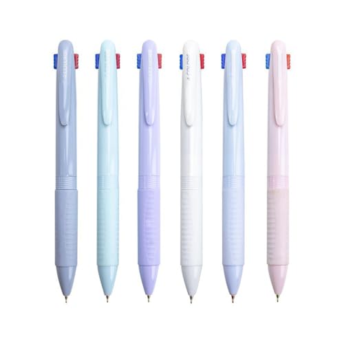 Shuttle Kugelschreiber, mehrfarbig, 0,5 mm, 4-in-1, einziehbarer Kugelschreiber, Schreibwerkzeug für Studenten, 6 Stück von Zxfdsfdbnm