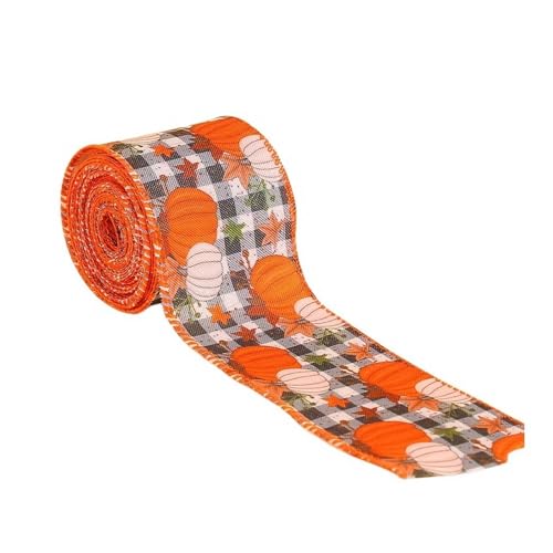 Thanksgiving-Kürbisband zum Basteln und Verpacken von Herbsternte, Polyesterbänder, 4,5 m Thanksgiving-Kürbisband zum Basteln und Verpacken von Herbsternte, Polyesterbänder, 4,5 m von Zxfdsfdbnm