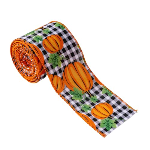 Thanksgiving-Kürbisband zum Basteln und Verpacken von Herbsternte, Polyesterbänder, 4,5 m Thanksgiving-Kürbisband zum Basteln und Verpacken von Herbsternte, Polyesterbänder, 4,5 m von Zxfdsfdbnm