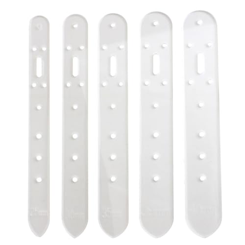 Transparente Acryl-Lochschablonen für Gürtel, Ledergürtel, Lochpositionierungsschablonen, 5 Größen: 25 mm, 30 mm, 35 mm, 38 mm, 40 mm, 5 Stück von Zxfdsfdbnm