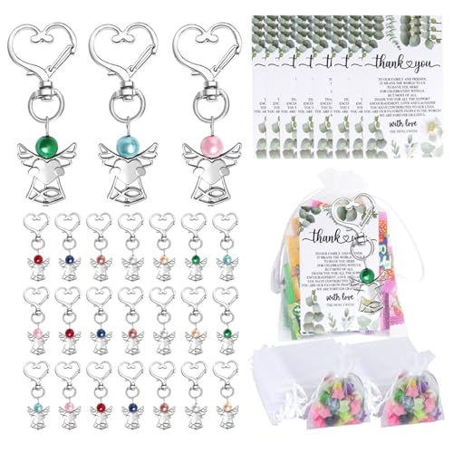 Zxfdsfdbnm 24 Stück Schlüsselbund Kits Hochzeitskommunionen Bestätigung Geschenk Herzform Wing Key Holder Für Kreatives Projekt von Zxfdsfdbnm