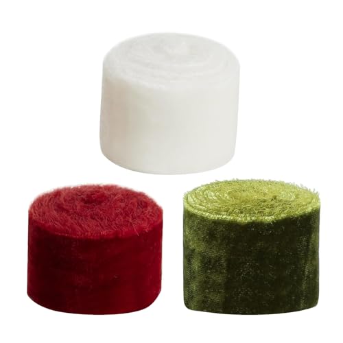 Zxfdsfdbnm 3 Rollen Samtbänder Weihnachtsband Dekobänder zum Verpacken von Hochzeitsdekorationen von Zxfdsfdbnm