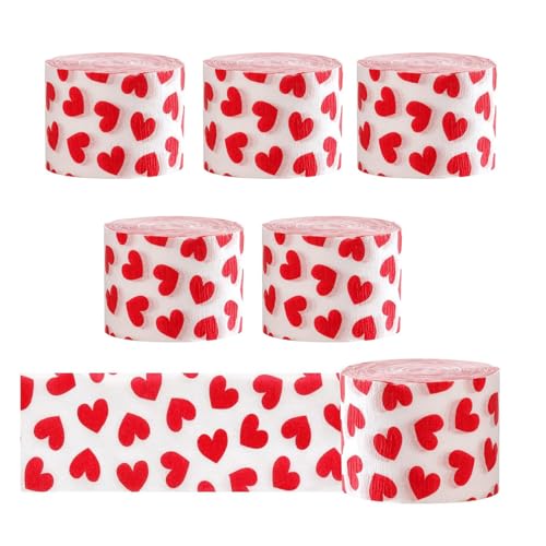 Zxfdsfdbnm 6 Stück stilvolle Bänder Valentinstag Herz Krepppapier Luftschlangen für Party Jahrestag Feier Dekoration Zxfdsfdbnm 6 Stück stilvolle Bänder Valentinstag Herz Krepppapier Luftschlangen für Party Jahrestag Feier Dekoration von Zxfdsfdbnm