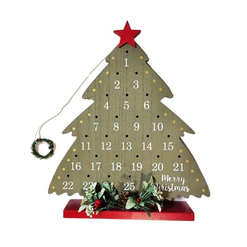 Zxfdsfdbnm Adventskalender aus Holz für Weihnachten, Dekoration für den Weihnachtsbaum, Countdown-Kalender für Kinder und Erwachsene gleichermaßen von Zxfdsfdbnm