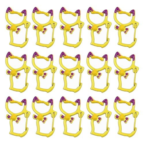 Zxfdsfdbnm Karabinerverschlüsse in Katzenform, Metall, Schlüsselband, Federclip, Schlüsselanhänger, Zubehör für Schlüsselanhänger, Dekoration, 15 Stück von Zxfdsfdbnm