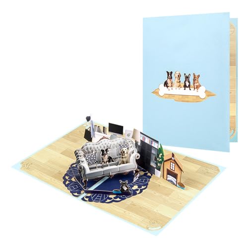 Zxfdsfdbnm Klappbare 3D Karte Einzigartige 3D Hundemuster Geburtstagskarte Personalisierte Wünsche Perfekte Geburtstagsgeschenk Für Ehemann Sohn Vater von Zxfdsfdbnm