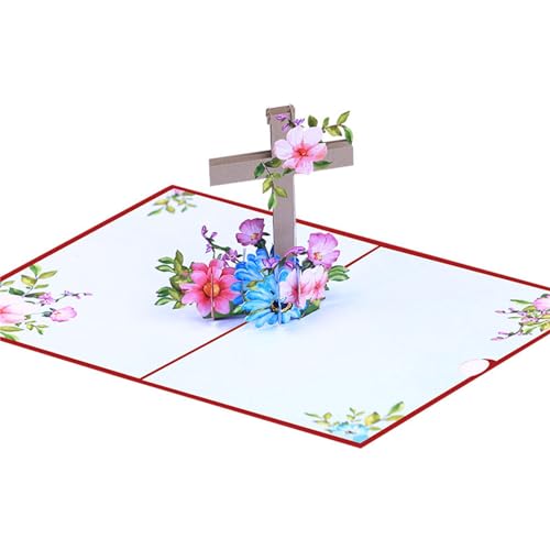 Zxfdsfdbnm Kreuzt 3D Popup Grußkarte Religiöse Glückwunsch Geschenk Easters Karte Mit Umschlag Weihnachten Dank Segen von Zxfdsfdbnm