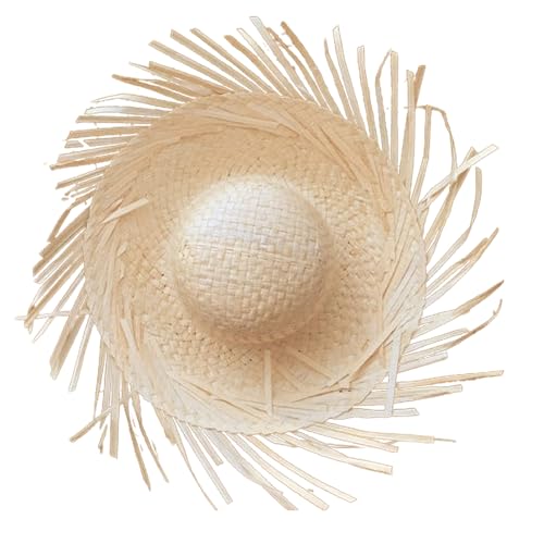 Zxfdsfdbnm Mexicanos Sombrero-Hut, handgefertigter Strohhut, hawaiianischer Stil, Verkleidungsrequisiten, Strohhut mit zerrissener Krempe von Zxfdsfdbnm