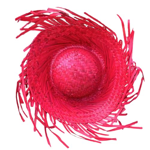 Zxfdsfdbnm Mexicanos Sombrero-Hut, handgefertigter Strohhut, hawaiianischer Stil, Verkleidungsrequisiten, Strohhut mit zerrissener Krempe von Zxfdsfdbnm