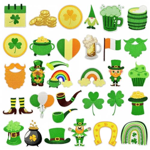 Zxfdsfdbnm Patrick's Day bestickte Aufnäher zum Aufbügeln oder Aufnähen für Kleidung, Jacken, Rucksäcke, 32 Stück Zxfdsfdbnm Patrick's Day bestickte Aufnäher zum Aufbügeln oder Aufnähen für Kleidung, Jacken, Rucksäcke, 32 Stück von Zxfdsfdbnm