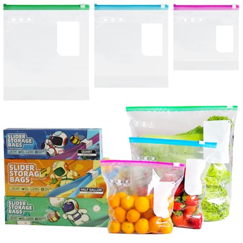 75 STK Gefrierbeutel Wiederverwendbare Gefrierbeutel mit Zipper, Sandwichbeutel, Silikonbeutel für Lebensmittel Beutel, Aufbewahrungsbeutel für Küche Gemüse Milch Snacks Fleisch - Klein/Mittel/Groß 75 STK Gefrierbeutel Wiederverwendbare Gefrierbeutel mit Zipper, Sandwichbeutel, Silikonbeutel für Lebensmittel Beutel, Aufbewahrungsbeutel für Küche Gemüse Milch Snacks Fleisch - Klein/Mittel/Groß von Zxglxinyao