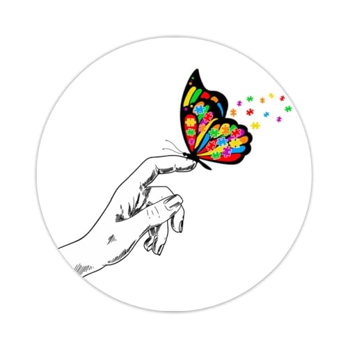 Zyadsinoudor Vinyl-Aufkleber, Motiv: Schmetterling, Autismus, Puzzleteil, Autismus, sensorisch, Vinyl-Aufkleber, Autismus, Krieger, wasserdicht, rund, Aufkleber für Wasserflaschen, Laptop, Tassen, Zyadsinoudor Vinyl-Aufkleber, Motiv: Schmetterling, Autismus, Puzzleteil, Autismus, sensorisch, Vinyl-Aufkleber, Autismus, Krieger, wasserdicht, rund, Aufkleber für Wasserflaschen, Laptop, Tassen, von Zyadsinoudor
