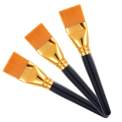 3 Stück Pinselset Acrylfarben, 40mm Flache Acryl Pinsel Nylon Flachpinsel Malerpinsel Künstler Lackierpinsel für Ölmalerei, Aquarellmalerei, Gouachemalerei, Acrylmalerei, Körpermalerei 3 Stück Pinselset Acrylfarben, 40mm Flache Acryl Pinsel Nylon Flachpinsel Malerpinsel Künstler Lackierpinsel für Ölmalerei, Aquarellmalerei, Gouachemalerei, Acrylmalerei, Körpermalerei von Zyghjort