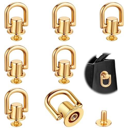 D-Ringe für Geldbörse, Ledernieten, Knopf und Bolzenschrauben, um 360 Grad drehbar, Kugel-D-Ring, Bolzen, goldfarbenes Messing, Crossbody-Konvertierungsset für Geldbörse, Rucksack, Hundehalsband, DIY D-Ringe für Geldbörse, Ledernieten, Knopf und Bolzenschrauben, um 360 Grad drehbar, Kugel-D-Ring, Bolzen, goldfarbenes Messing, Crossbody-Konvertierungsset für Geldbörse, Rucksack, Hundehalsband, DIY von Zyghjort