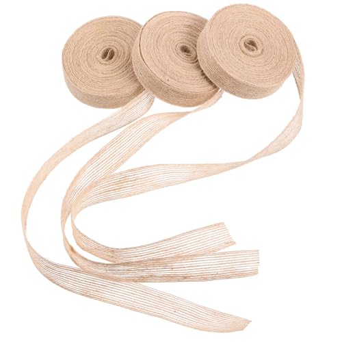 Juteband, 3 Rollen, 2,3 cm, 9,3 m, natürliches Juteband, Stoffbänder zum Basteln, für Bastelarbeiten, Kranz, Party-Dekoration, Geschenkverpackungen, Weihnachtsbaum, Heimdekoration Juteband, 3 Rollen, 2,3 cm, 9,3 m, natürliches Juteband, Stoffbänder zum Basteln, für Bastelarbeiten, Kranz, Party-Dekoration, Geschenkverpackungen, Weihnachtsbaum, Heimdekoration von Zyghjort