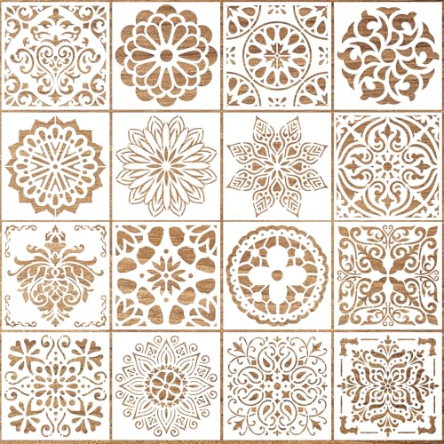 Schablonen zum Malen, Schablonen zum Basteln, wiederverwendbar, 15,2 x 15,2 cm, Mandala-Schablone, lasergeschnitten, Malvorlage für DIY, Heimdekoration, Gemälde, Kunst, Scrapbooking, Holz, Möbel Schablonen zum Malen, Schablonen zum Basteln, wiederverwendbar, 15,2 x 15,2 cm, Mandala-Schablone, lasergeschnitten, Malvorlage für DIY, Heimdekoration, Gemälde, Kunst, Scrapbooking, Holz, Möbel von Zyghjort