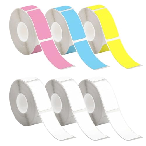 Zyiphor 6 Rollen Thermo Etikettenband 12x40mm Standard-laminiertes Büro-Etikettierband-Ersatz Wasserdicht Selbstklebende Etiketten Rolle für Zuhause, Büro, Schule von Zyiphor