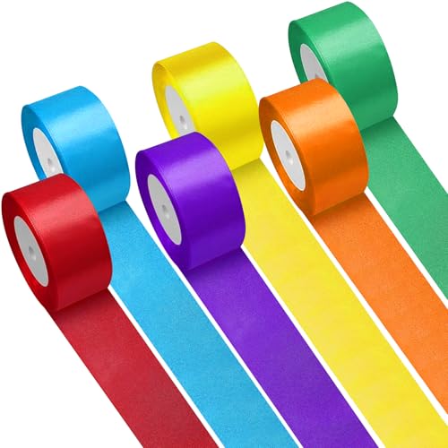 Zyiphor 6 Farben Satinband 50mm x 22m Seidenbänder Bunt Geschenkband Breit Schleifenband für Geschenkverpackungen Basteln DIY Nähen Haarschleife Geburtstag Stuhl Party Zyiphor 6 Farben Satinband 50mm x 22m Seidenbänder Bunt Geschenkband Breit Schleifenband für Geschenkverpackungen Basteln DIY Nähen Haarschleife Geburtstag Stuhl Party von Zyiphor
