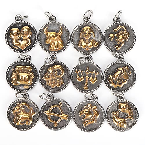 Konstellationen Anhänger Edelstahl Runde Dekoration DIY Schmuck Zubehör für Armbänder Halsketten Schlüssel ketten Konstellationen Anhänger Edelstahl Runde Dekoration DIY Schmuck Zubehör für Armbänder Halsketten Schlüssel ketten von ZykoXental