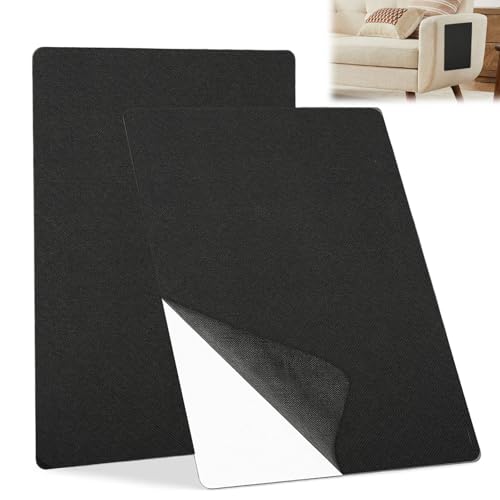 Zyluniy 2 Stück Flicken Selbstklebend Stoff 20x28 cm Klebeflicken für Textilien Leinenstoff Reparatur Patches für DIY-Reparatur von Sofas, Autositz reparatur, Bürostuhl, Kopfteile, Vorhang, Schwarz von Zyluniy
