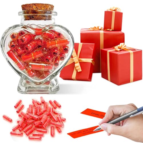 Zyluniy 50 Stück Nachricht Kapsel in Einer Flasche, Geburtstag Geschenk Abschiedsgeschenk für Erzieher Kollegen, DIY Jahrestag Geschenk für Ihn und Sie, Personalisierte Geschenke für Freundin, Freund von Zyluniy