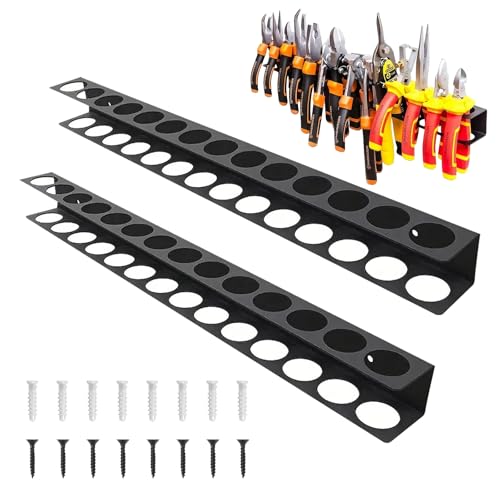 Zyluniy Zangenhalter Wandhalterung, 2 Stück Zangenschlüssel Organizer, Schraubendreher Halter für Werkstätten, Schraubendreher und Zangen Halter für Garage (Schwarz) von Zyluniy