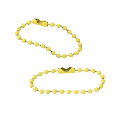 100 Teile/los 10 Cm Eisen Bunte Kugelkette Passt Schlüsselanhänger Schlüsselanhänger Puppen Label Hand Tag Stecker DIY Schmuck Machen für DIY-Kunsthandwerk, hängende Ornamente, Schlüss(Yellow,10cm) von Zymjzbetic