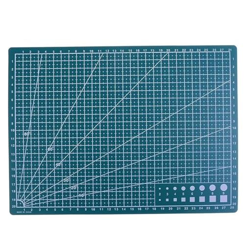 A4 doppelseitige PVC-Schneidematte, Schneideunterlage, Patchwork-Werkzeug, handgefertigte Schneideplatte, dunkel, Schulbedarf, 22 x 30 cm für Näharbeiten Basteln Scrapbooking Projekt(Green) von Zymjzbetic