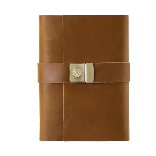 A5-Ringe-Planer aus echtem Leder, lässig, Passwort-Notizbücher mit Schloss, Tagebuch, kreativer Vintage-Notizblock, Schule, Studenten, Schreibwaren für Frauen, Männer, Mädchen und Jungen(Style1) von Zymjzbetic