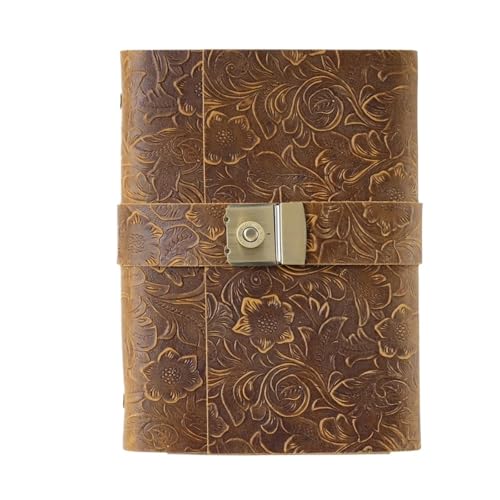 A5-Ringe-Planer aus echtem Leder, lässig, Passwort-Notizbücher mit Schloss, Tagebuch, kreativer Vintage-Notizblock, Schule, Studenten, Schreibwaren für Frauen, Männer, Mädchen und Jungen(Style2) von Zymjzbetic
