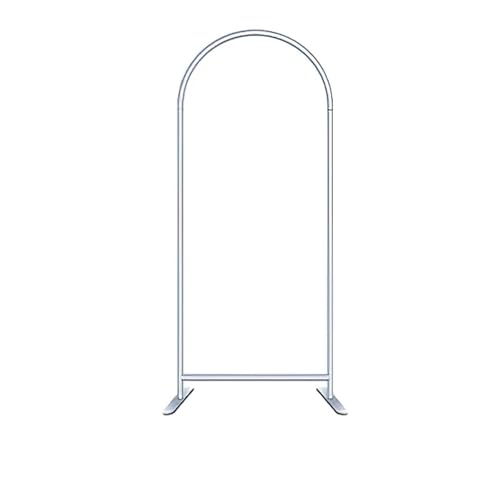 Aluminium Legierung Metall Ständer Arch Dekorationen Rahmen Gold Silber Fleurs Artificielles Dekoration Tuch Abdeckung Requisiten für Abschlussfeier, Hochzeit, Geburtstagsparty(Silver H200x100cm) von Zymjzbetic