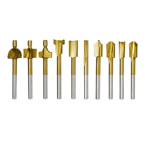 Fräser for die Holzbearbeitung, HSS-Fräser, for rotierende Werkzeuge, DIY, Holz, Hartmetall, Schnitzerei, Gravur, Trimmen, Bohren, Zimmerei für Spanplatten, Holzbearbeitung(Wood Router Bit Gold) von Zymjzbetic