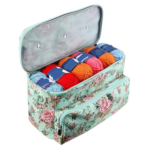 Garn-Aufbewahrungstasche, Oxford-Stoff, Strick- und Häkeltasche, Garntasche, Wolle, Häkelnadeln, Nähnadeln, Einkaufstasche for DIY-Garn, Wollgarn für Garne Stricknadeln Häkelnadeln(Brown 1) von Zymjzbetic