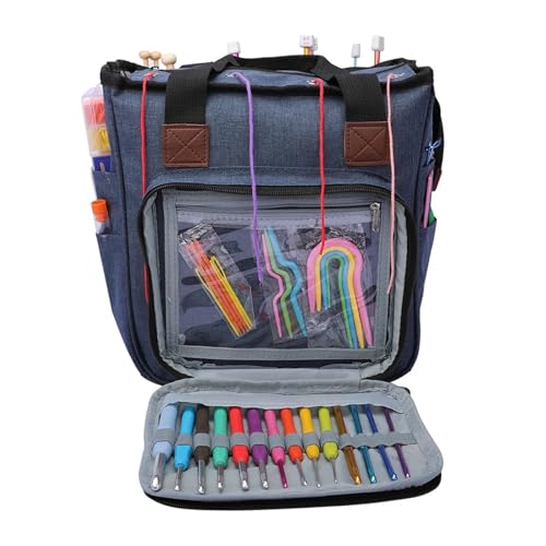 Garn-Aufbewahrungstasche, Oxford-Stoff, Strick- und Häkeltasche, Garntasche, Wolle, Häkelnadeln, Nähnadeln, Einkaufstasche for DIY-Garn, Wollgarn für Garne Stricknadeln Häkelnadeln(DARK GRAY) von Zymjzbetic