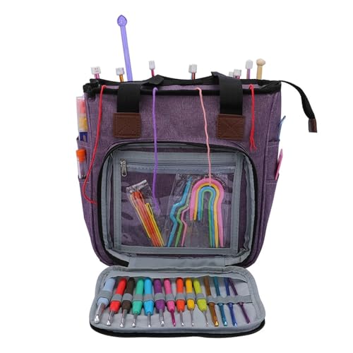 Garn-Aufbewahrungstasche, Oxford-Stoff, Strick- und Häkeltasche, Garntasche, Wolle, Häkelnadeln, Nähnadeln, Einkaufstasche for DIY-Garn, Wollgarn für Garne Stricknadeln Häkelnadeln(Dark Khaki) von Zymjzbetic